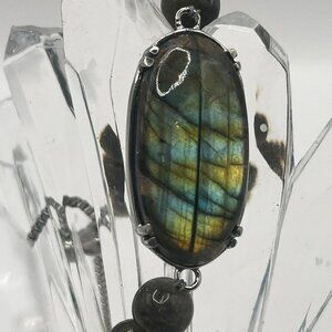 Malagasy Labradorite 70.50 ctw Bracelet in Stainless Steel